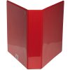 Ring binder of solid PP 2.8mm with 4 rings 50mm in D-form 78mm back 3 outer and inner sleeves 2, Crea Cover, A4 excess width Red