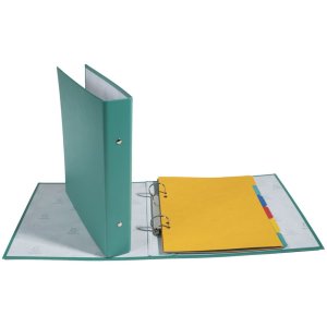 laminated ring binder of solid cardboard 1.8mm PP, 2 rings 30mm, 40mm back, for DIN A5 format Green