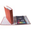 laminated ring binder of solid cardboard 1.8mm PP, 2 rings 30mm, 40mm back, for DIN A5 format Red