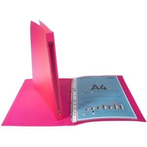 Ring Binder PP 700? with 4 rings 30mm, 40mm back, opaque, A4 overwidth assorted colors