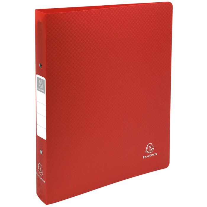 Ring binder of solid PP 1000? with 2 rings 30mm, 40mm back, opaque, A4 excess width Red