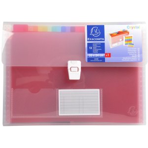 Subjects folder with handle and 13 colored compartments...