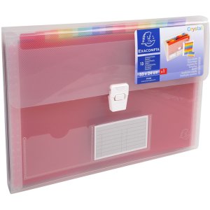 Subjects folder with handle and 13 colored compartments...