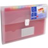 Subjects folder with handle and 13 colored compartments Crystal, for A4 Transparent white