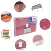 Subjects folder with handle and 13 colored compartments Crystal, for A4 Transparent white