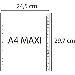 Register with labeling field PP 130? with 20 positions Taben A-Z, A4 excess width Gray