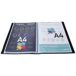 View folder made of soft PP 300? grained with 80 cases, opaque, for A4 Black