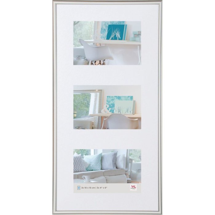 Picture gallery frame New Lifestyle 3x 10x15 cm - silver