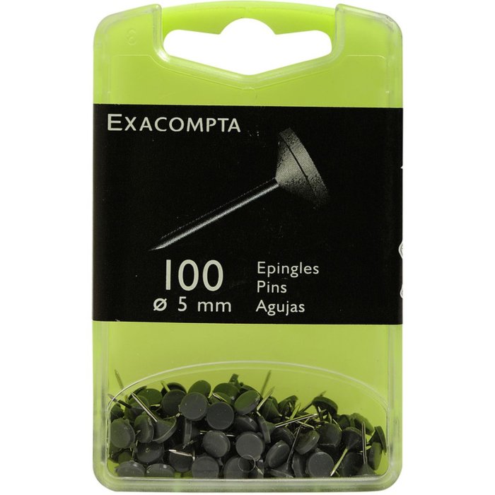 Flat head needles Ø 5 mm 100 pieces grey