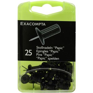 pushpins blister pack 25 pieces black 7 mm