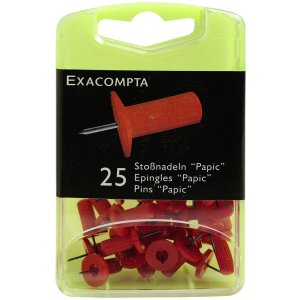 pushpins blister pack 25 pieces red 7 mm