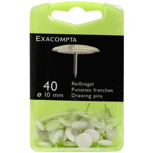 Thumbtacks Ø10 mm white 40 pieces