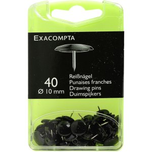 Thumbtacks Ø10 mm black 40 pieces