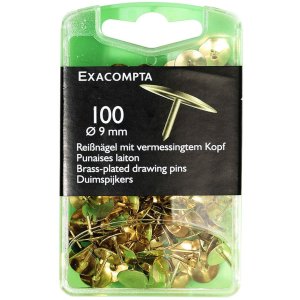 drawing pin blister pack 10 pieces brass 9 mm