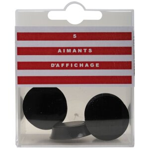 Box of 5 pieces Magnets, Black Ø27mm