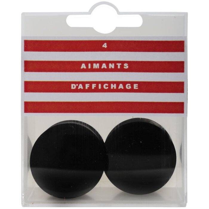 Box of 4 pieces magnets, Ø32mm Black