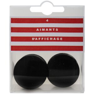 Box of 4 pieces magnets, Ø32mm Black