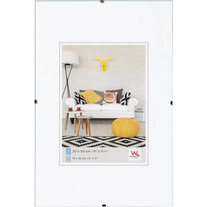 Clip frame, frameless - 40x50 cm clear glass