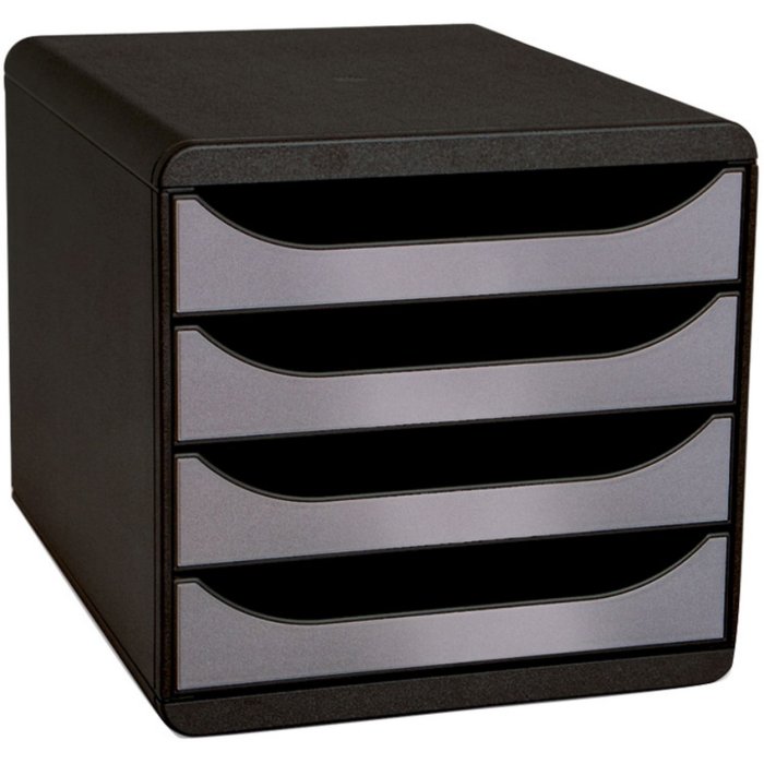 Big box Classic black - silver metallic drawer cabinet