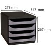 Big box Classic black - silver metallic drawer cabinet