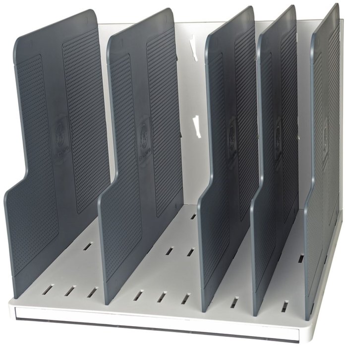 MODULOTOP vertical sorter with 5 dividing plates - light gray - mouse gray