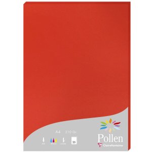 Paper A4 Pollen 210g coral red 25 sheets