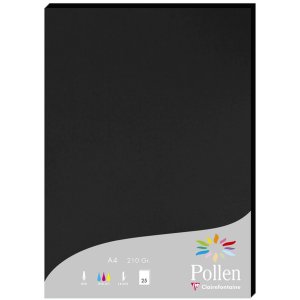 Paper A4 Pollen 210g Black 25 sheets