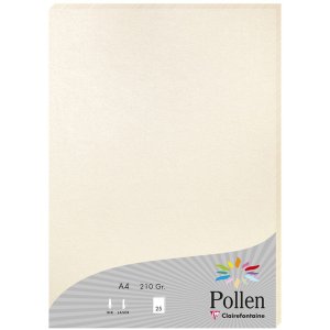 A4 pollen paper 210g 25 sheets mother of pearl ivory