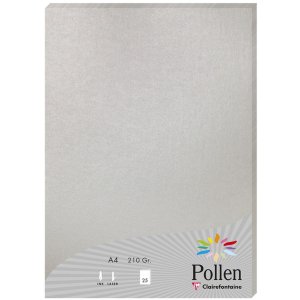 Paper A4 pollen 210g silver 25 sheets