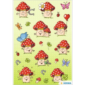 Stickers "Happy Toadstool" DECOR, self adhesive