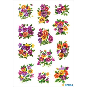 Stickers "Colourful Pansies" DECOR, self adhesive