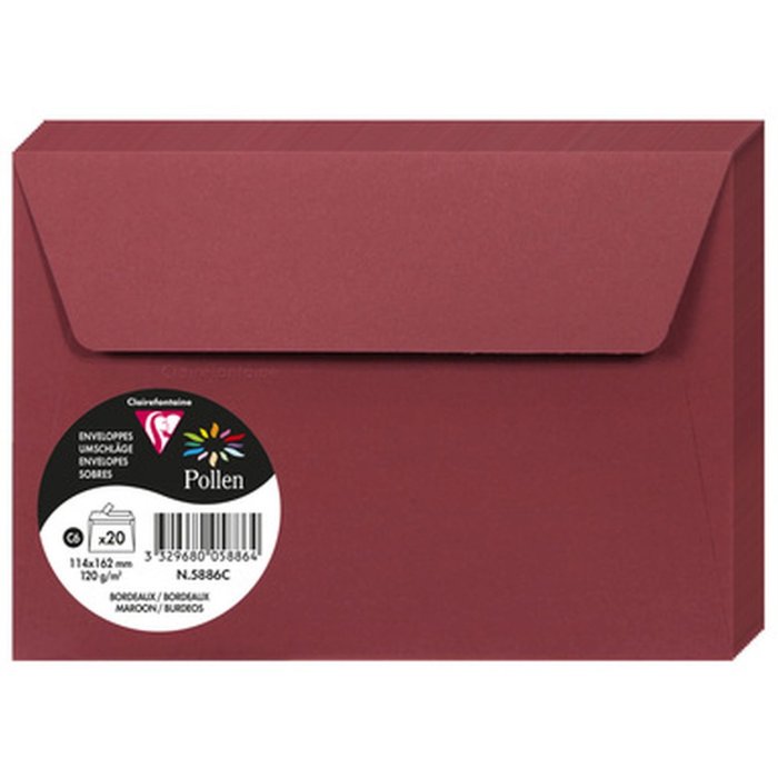 Envelope c6 pollen 120g bordeaux