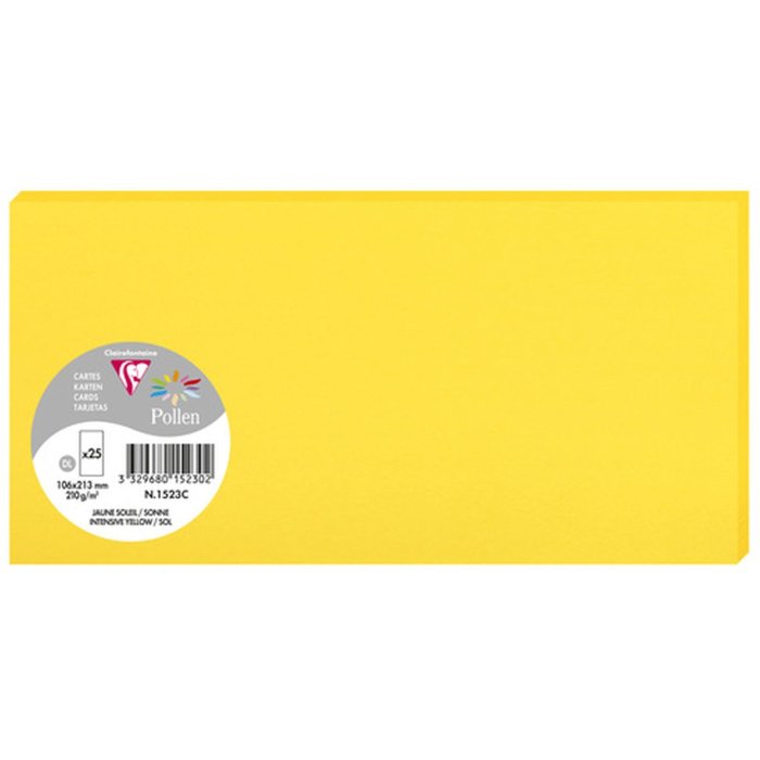 Pack 25 cards pollen, dl 106x213mm, 210g sonne