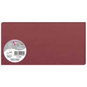 Pack 25 cards pollen, dl 106x213mm, 210g bordeaux