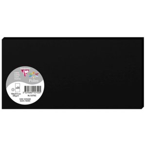 Pack 25 cards pollen, dl 106x213mm, 210g black