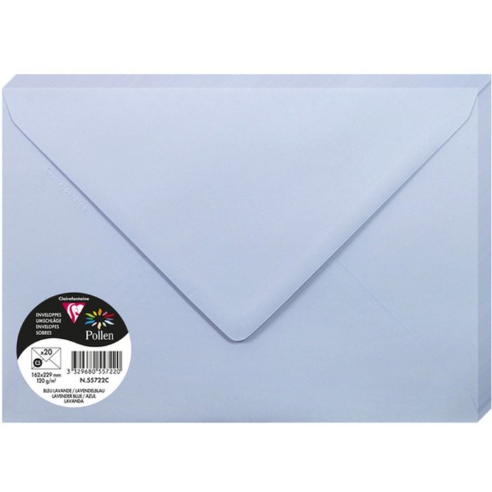 Pack 20 envelopes pollen, c5 162x229mm, 120g lavender blue