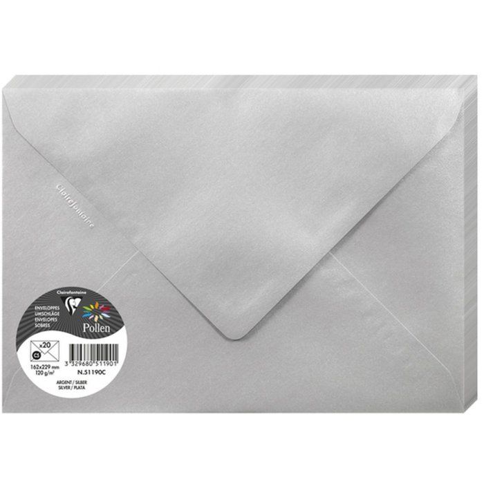 Envelope c5 pollen 120g silver 20 pieces pack