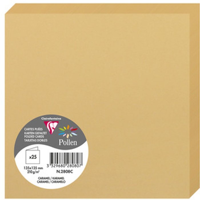 pack with 25 double cards 135x135 caramel