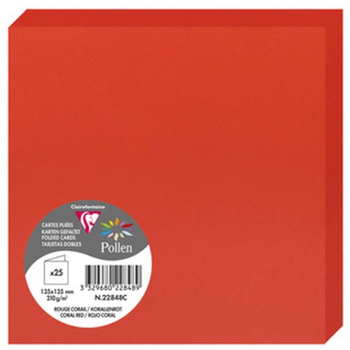 Double card pollen 135x135 coral red