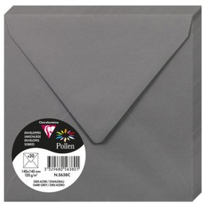 20 envelope pollen 140x140 mm lgrau 120g