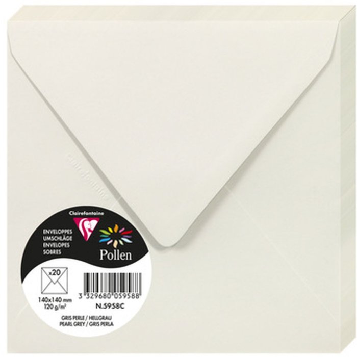 20 envelope pollen 140x140 mm lgrau 120g