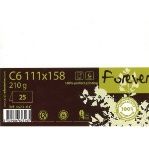 Double card Forever C6 210g white 25 pieces