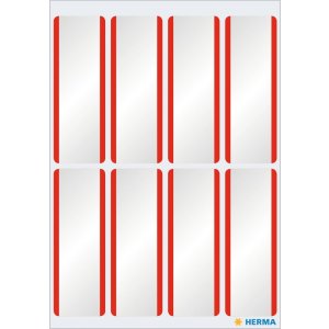 Name badges - artificial silk  white-red - 16 pcs.