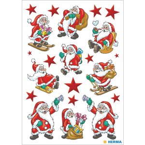 HERMA Funny Colourful Father Christmas Stickers DECOR