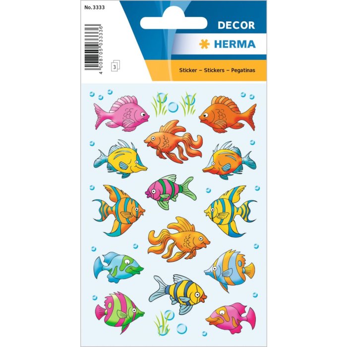 Colourful stickers "Tropical Fish" - self adhesive, DECOR