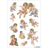 Nostalgic stickers "Angels" - slef adhesive, DECOR - glitter