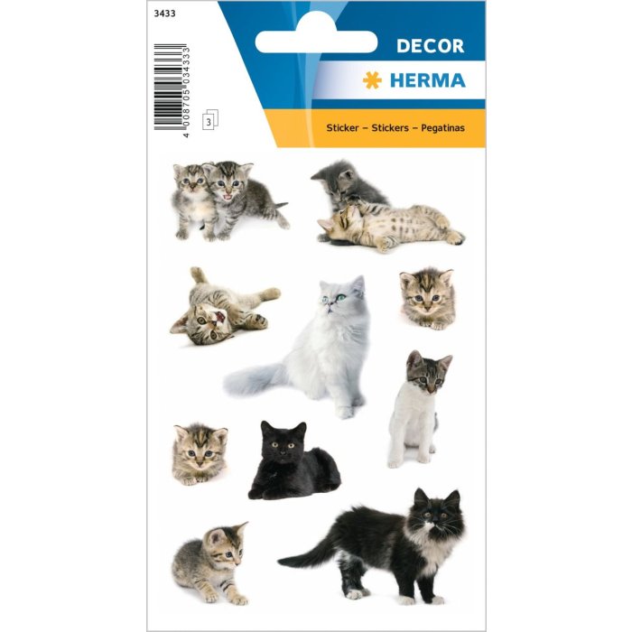 Beautiful stickers with cats - self adhesive, DECOR