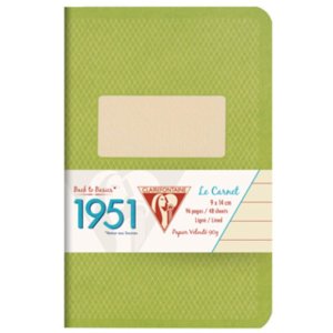 Book Clairefontaine 1951, 9x14cm, 48 sheets, lined green