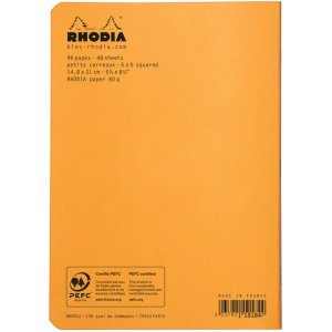 Heft Rhodia A5 squared 48 sheets orange