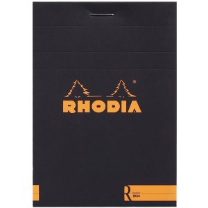 Rhodia Block stapled 8,5x12 cm 70 sheets blank 90g - Black